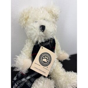 Boyds Bears Anissa Whittlebear Cream Plush Teddy Bear Plaid Scarf 912650 Vintage